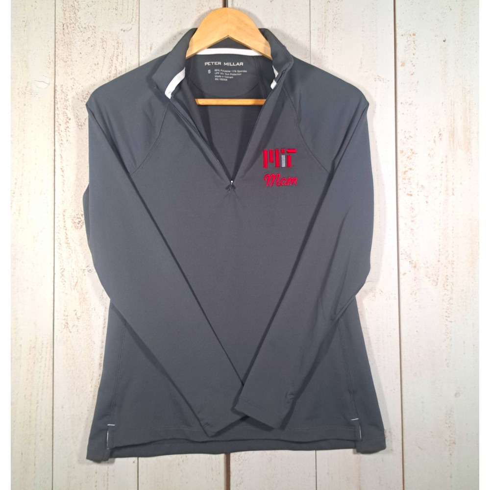 Peter Millar MIT Mom Quiet Luxury Perth Performance 1/4 Zip Pullover Gray S
